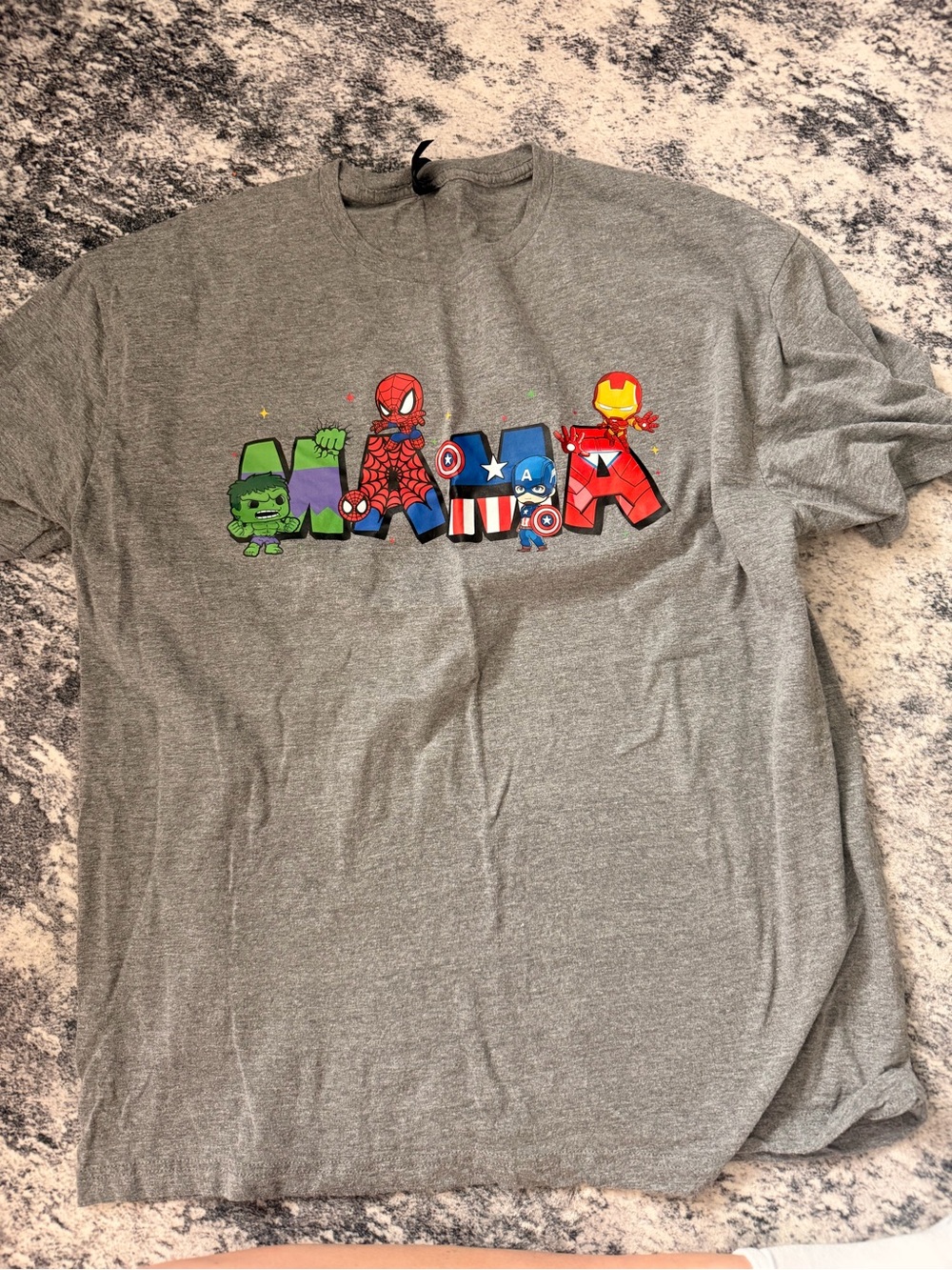 Mama Marvel Superhero Gray Tee - Avengers Characters